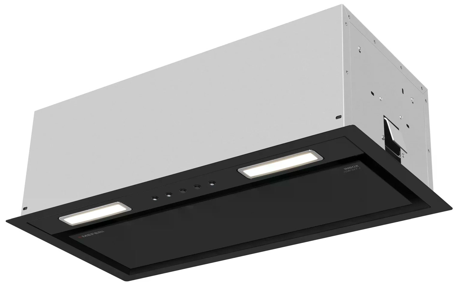 Изображение товара Вытяжка Meferi INBOX60BK COMFORT PLUS мощность 1200 м3/ч 48 дБ черное стекло