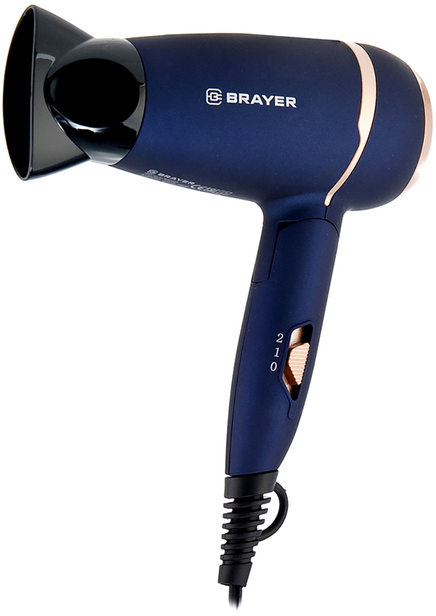 Изображение товара Фен Brayer BR3025 мощный, складной с концентратором и гарантией 2 года