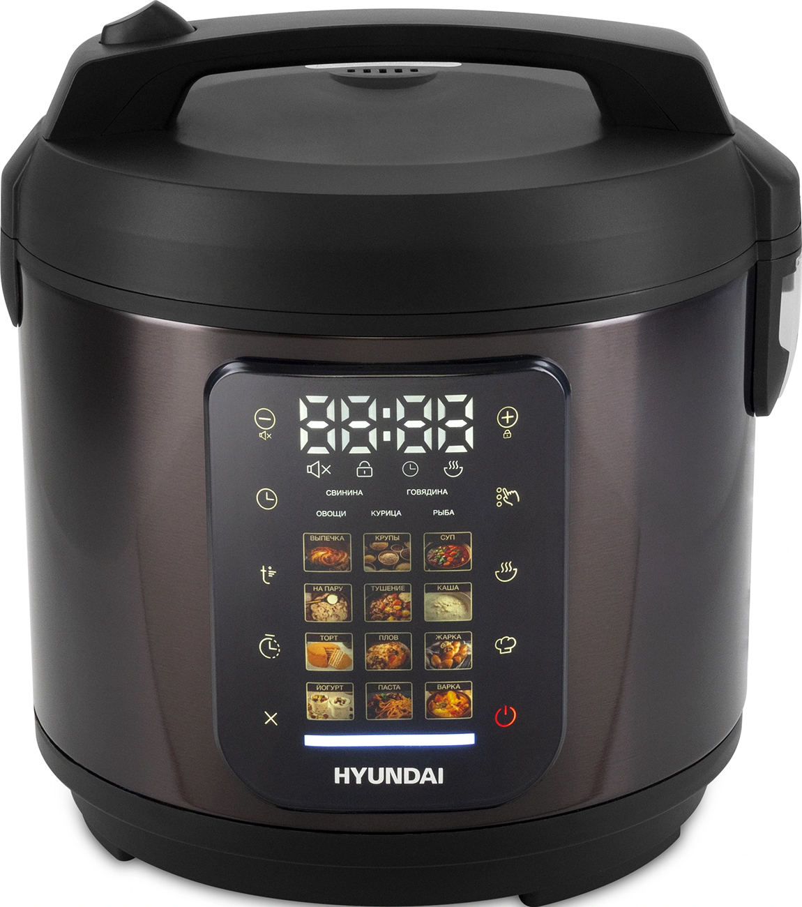 Изображение товара Мультиварка-скороварка Hyundai HYMC-2404, 5 л., 900 Вт, серебристый/черный