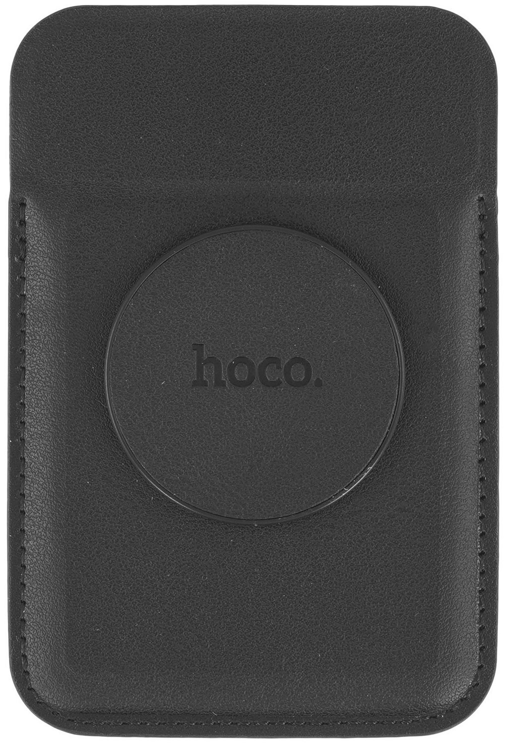 Изображение товара Карточный холдер Hoco GT6 для iPhone магнитный из искусственной кожи черный