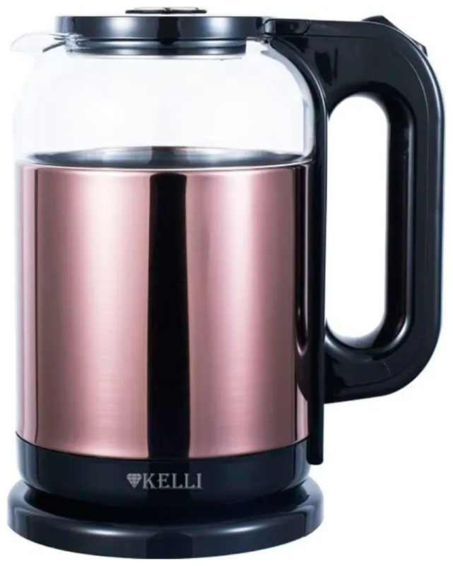 Изображение товара Электрический чайник Kelli KL-1807 бронзовый 1.8 л с подсветкой и 360° вращением