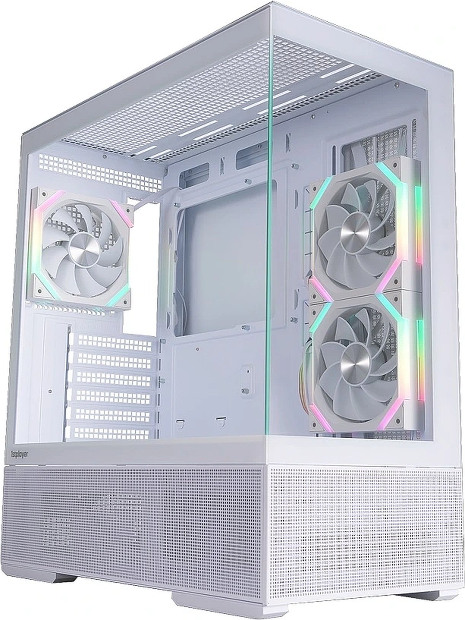 Изображение товара Компьютерный корпус 1STPLAYER CV7 ARGB White ATX (CV7-WH-2FAR-W-2FH7R-W-1FH7-W)