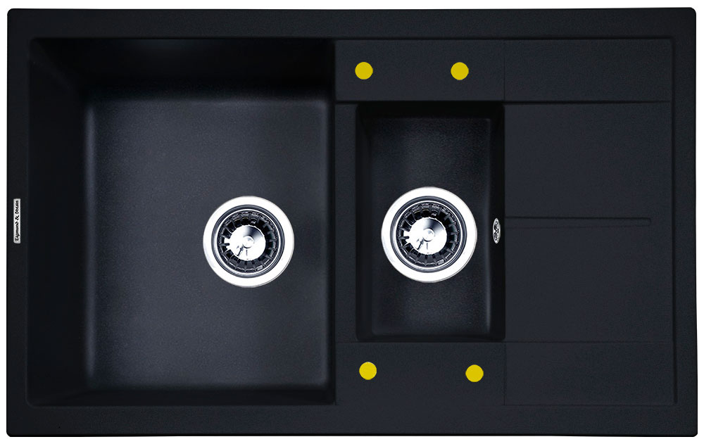 Изображение товара Кухонная мойка Zigmund & Shtain Rechteck 780.2 из искусственного гранита темная скала