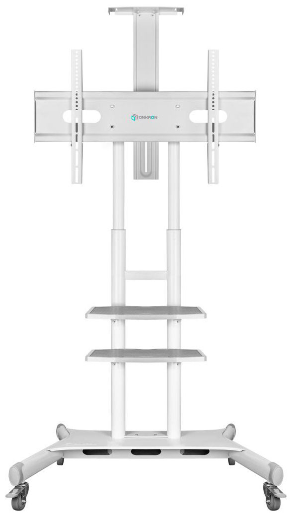 Изображение товара Мобильная стойка под телевизор ONKRON TS1881 белая с регулировкой высоты и колесами
