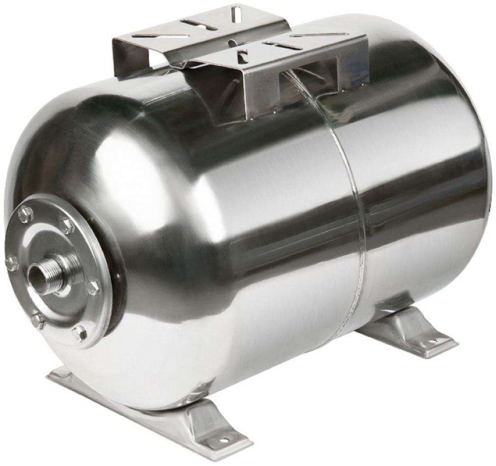 Изображение товара Гидроаккумулятор UNIPUMP 24л из нержавеющей стали мембрана EPDM горизонтальный 1 дюйм