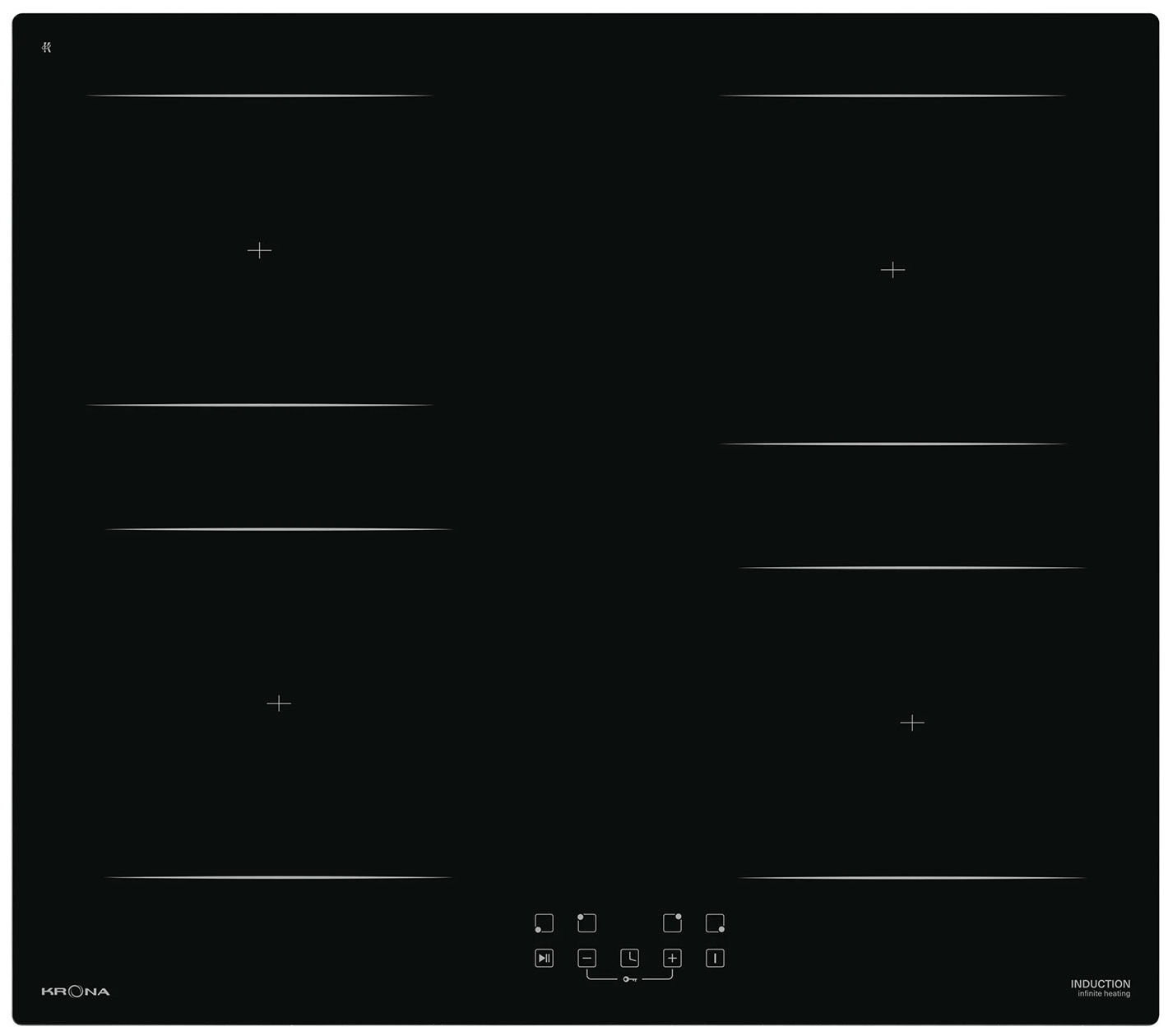 Изображение товара Электрическая варочная панель Krona REMO 60 BL с индукционными конфорками, сенсорным управлением и
