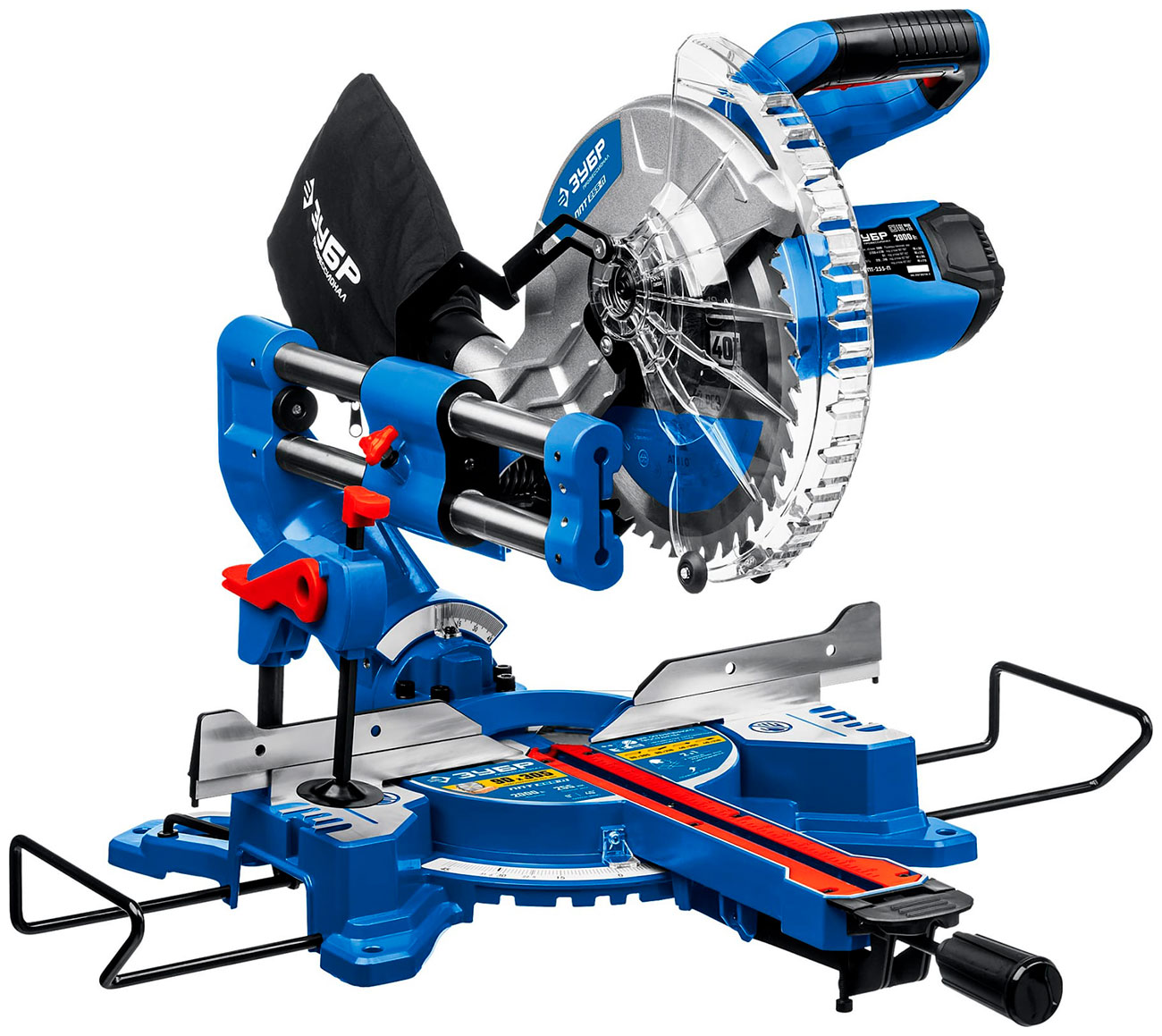 Изображение товара Торцовочная пила ЗУБР Профессионал ППТ-255-П 255 мм 2000 Вт с подсветкой