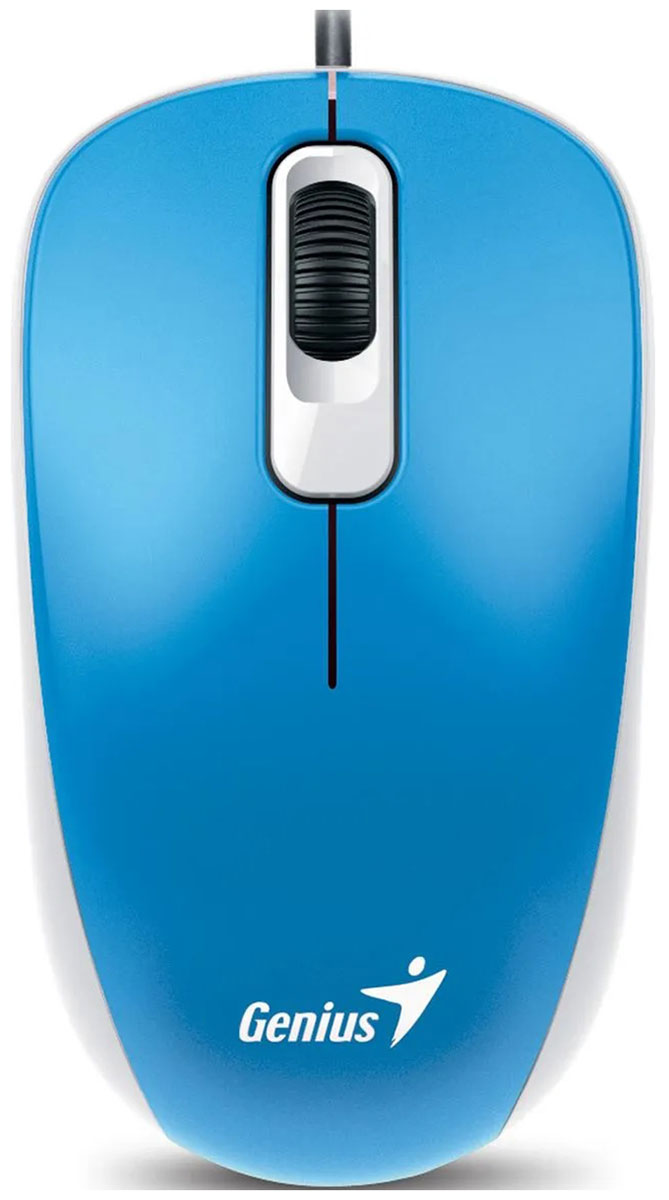 цена Мышь проводная Genius DX-110, синий