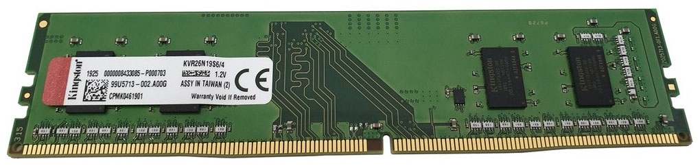 Изображение товара Kingston DDR4 4Gb 2666MHz KVR26N19S6/4 оперативная память
