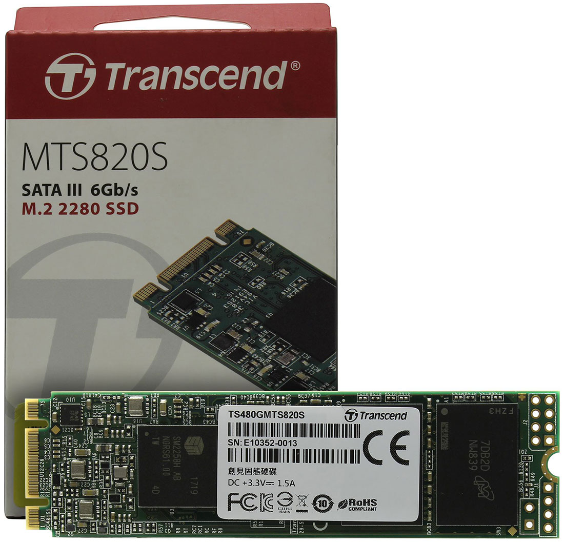 Изображение товара Накопитель SSD Transcend SATA III 480Gb TS480GMTS820S M.2 2280