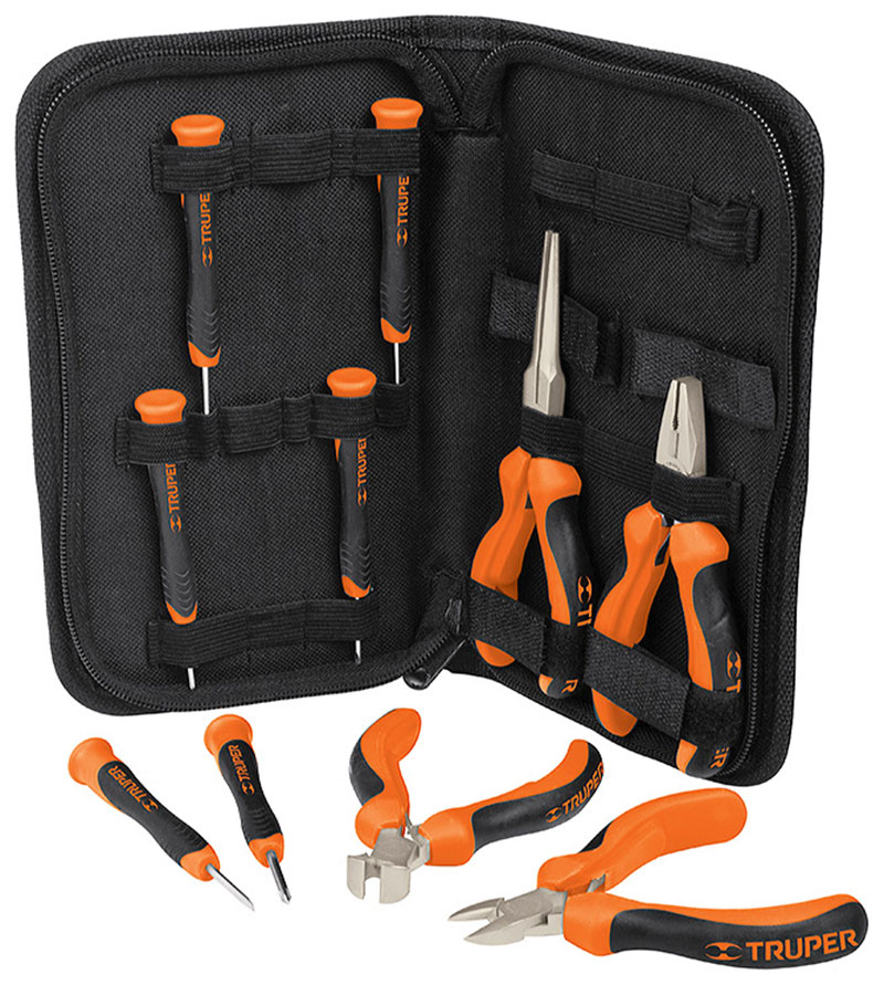 Изображение товара Набор из 10 мини отверток и миниплоскогубцев Truper JGO-MP-DJ 18200 - прочные и долговечные инструм