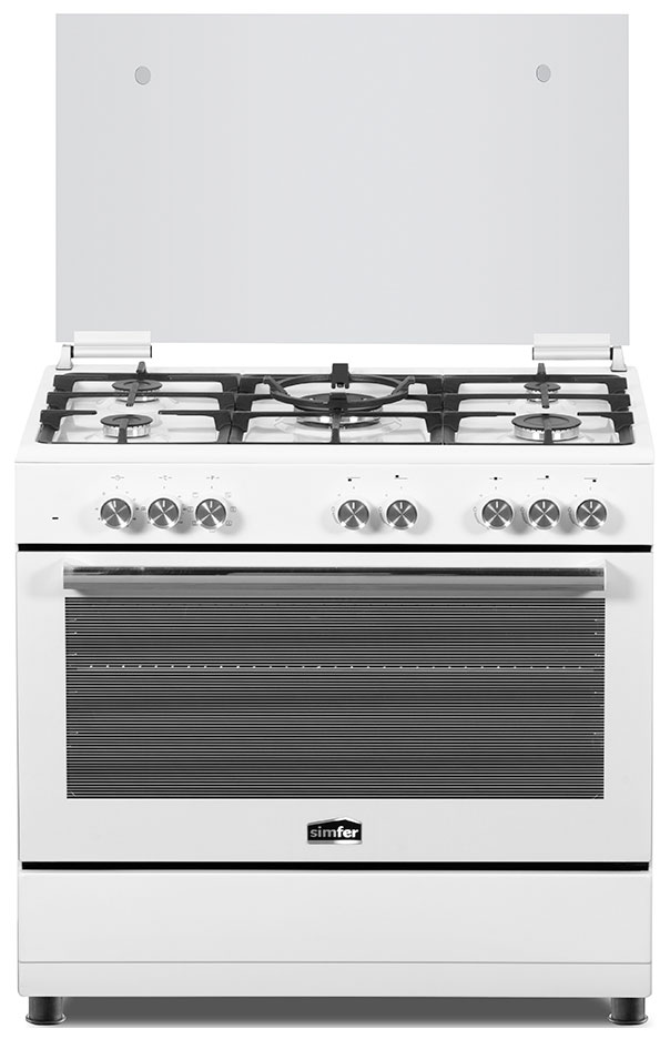 Изображение товара Комбинированная плита Simfer F96MW52001 с 5 газовыми конфорками и электрическим духовым шкафом