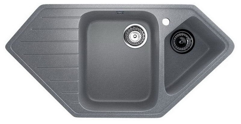 Изображение товара Кухонная мойка Ulgran U-409 графит искусственный мрамор врезная угловая