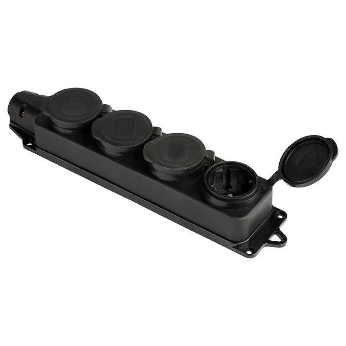 Изображение товара Изделия для электромонтажа EKF Розетка 4-м 16А IP44 2P+PE 230В с защ. крышками каучук Basic