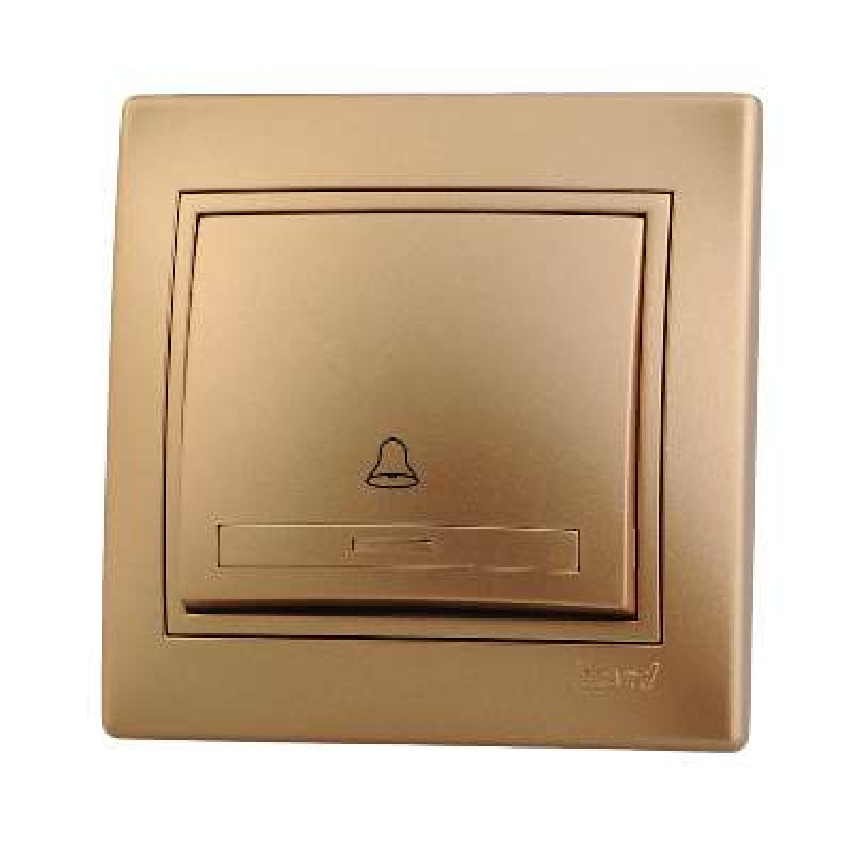 Изображение товара Выключатели, переключатели, диммеры Lezard Выключатель кнопочный 1-кл. СП Mira зол. метал.