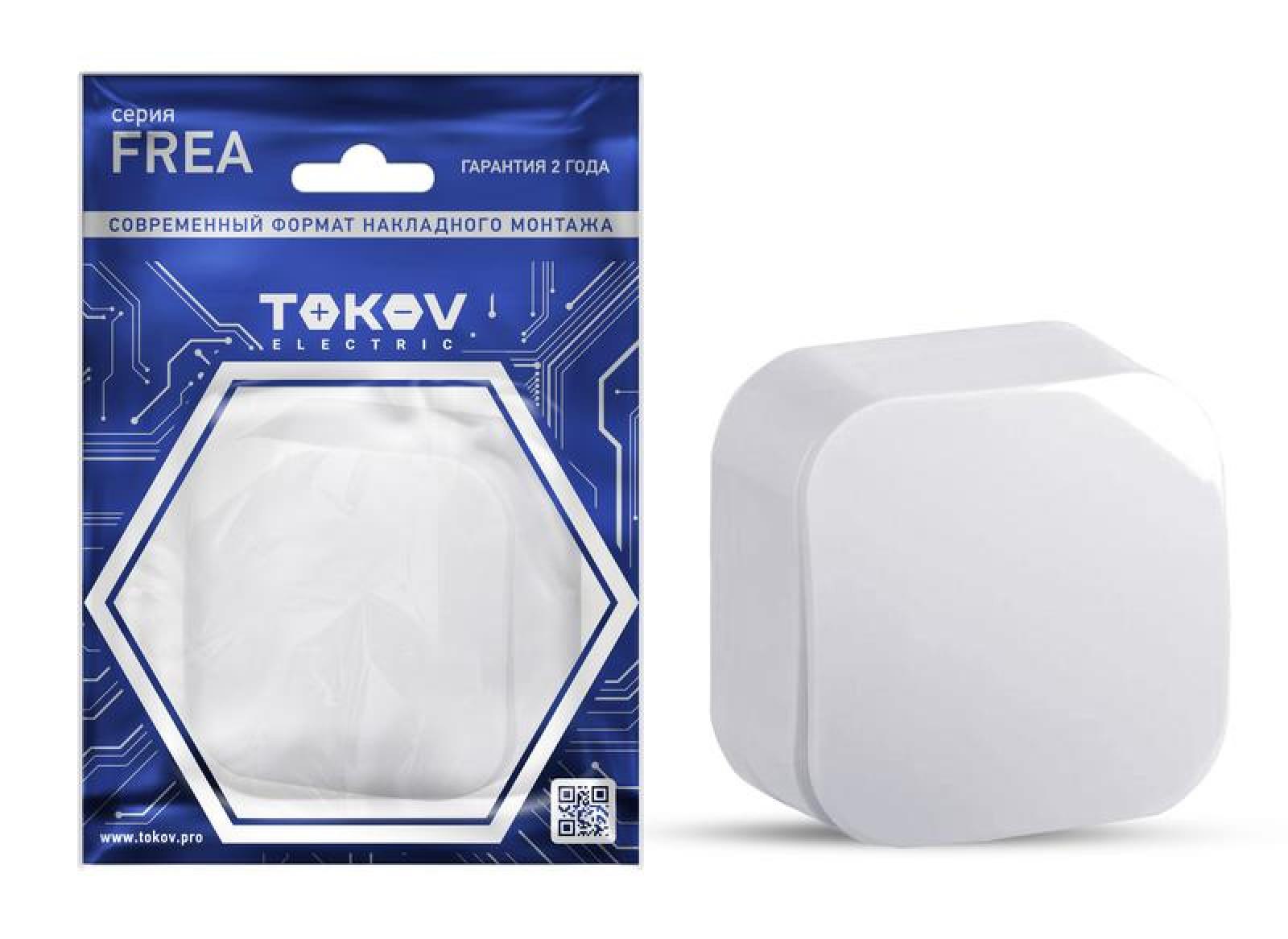 Изображение товара Выключатель одноклавишный Frea 10А IP20 белый от Tokov Electric