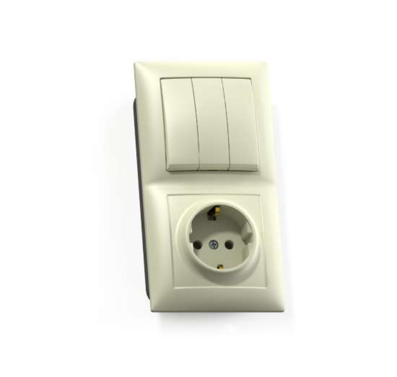 Изображение товара Блок комбинированный Кунцево-Электро БКВР-413 Селена 3-кл. выключатель и розетка