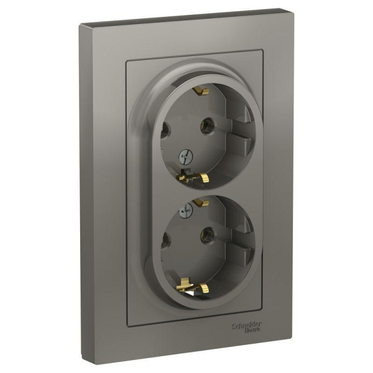 Изображение товара Розетки Systeme Electric Розетка 2-м СП AtlasDesign 16А IP20 с заземл. в сборе сталь SE