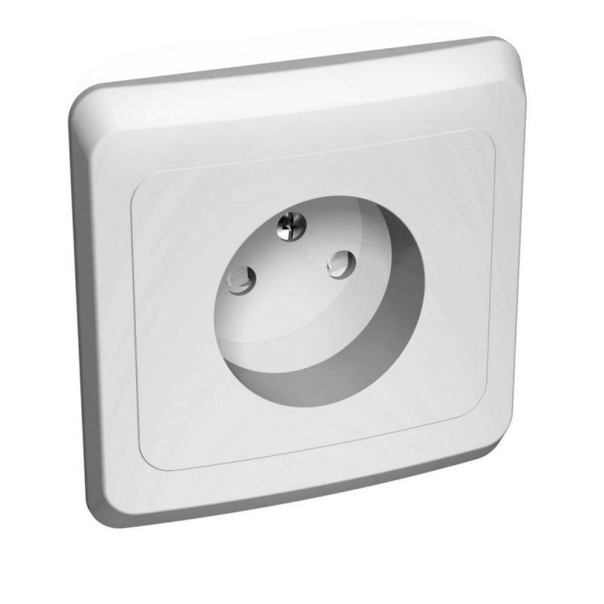 Изображение товара Розетка Systeme Electric 1-м СП Этюд 16А IP20 белая без заземления