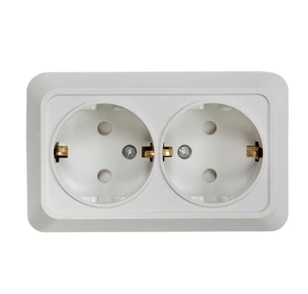 Изображение товара Розетка In Home 2-м BOLLETO защ. шторки заземл. белая 7128x