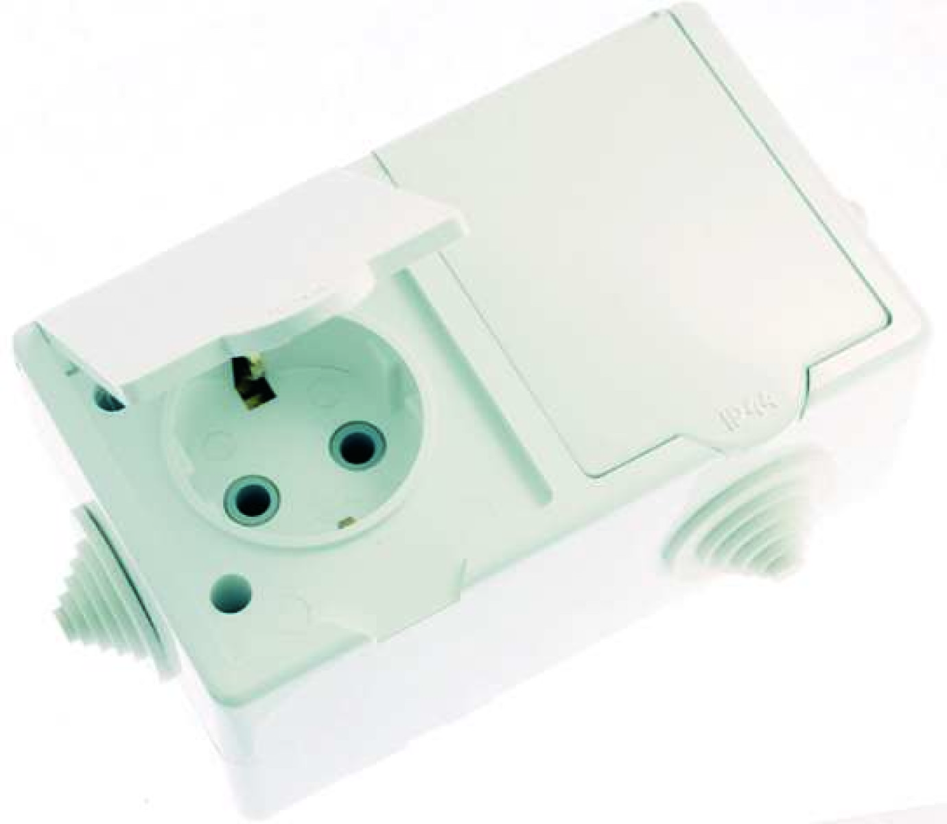 Изображение товара Розетка Кунцево-Электро РА16-759 2 гнезда IP44 с заземлителем белая