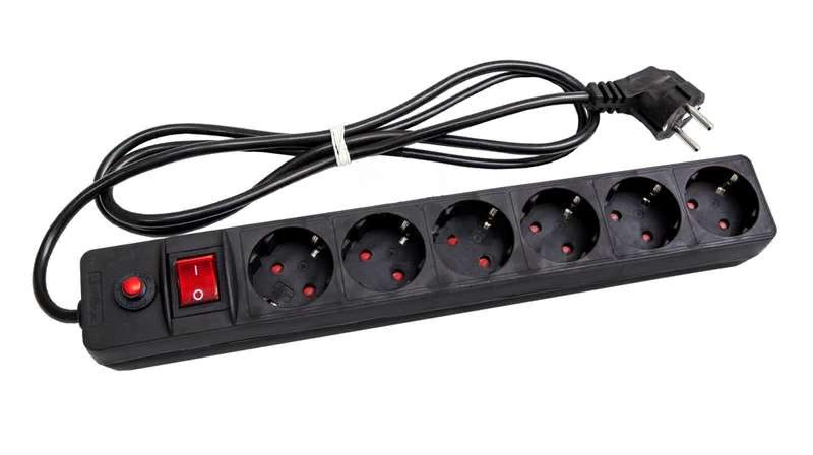 Изображение товара Удлинитель с сетевым фильтром 6 розеток 1.8 м заземлитель IP20