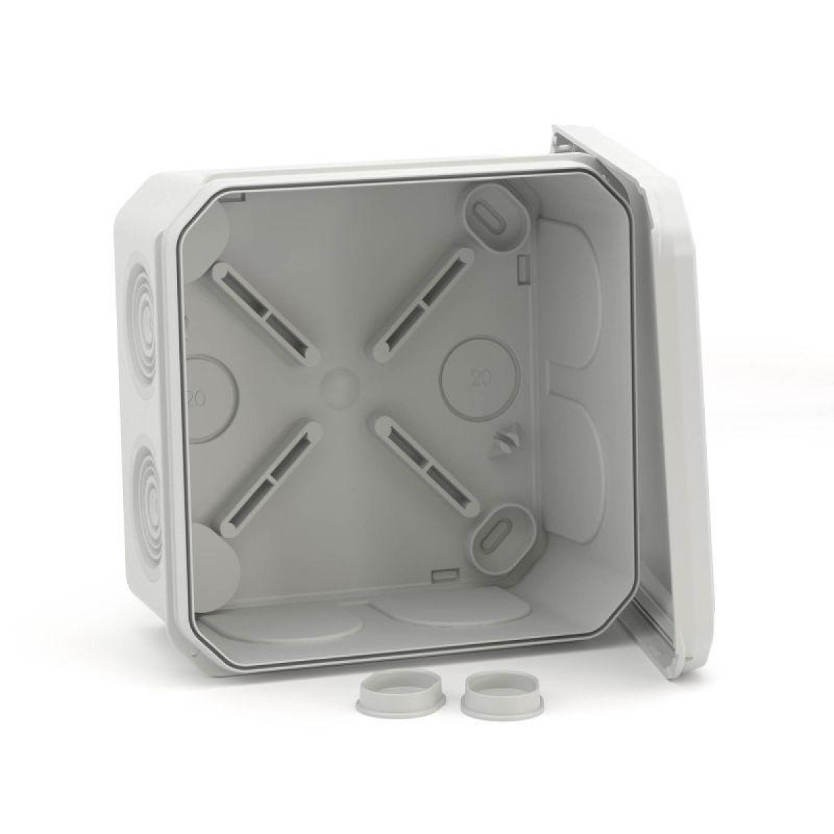 Изображение товара Изделия для электромонтажа DKC Коробка ответвительная с 8+2 каб. вводами d25/20мм IP55 100х100х50мм