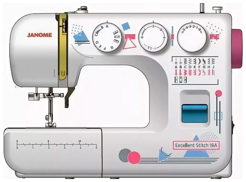 Швейная машина Janome Excellent Stitch 18A белый швейная машинка janome excellent stitch 18a white