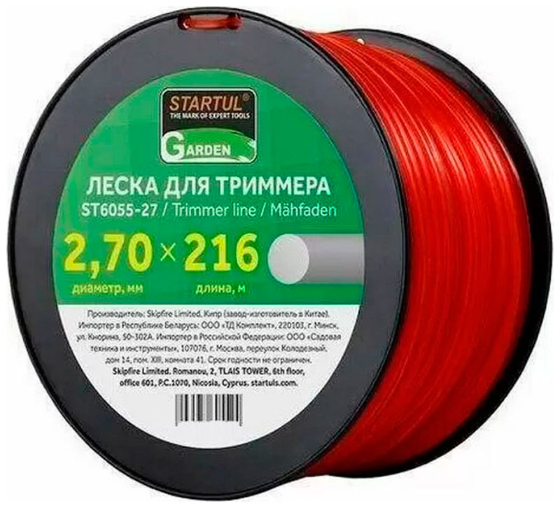 

Леска для триммера Startul GARDEN 2.7 мм х 216 м, круглое сечение (ST6055-27)