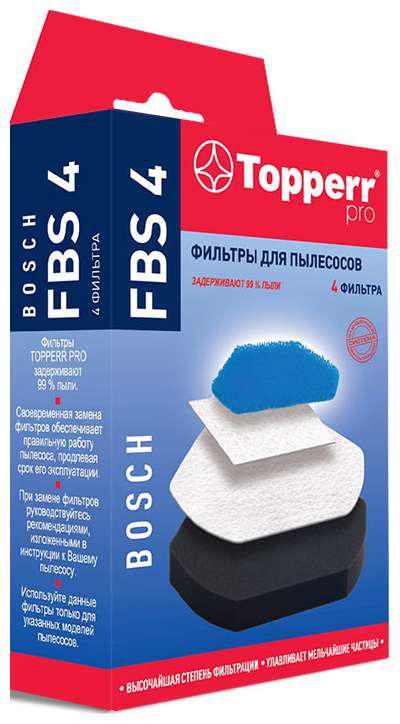 Комплект фильтров Topperr для BOSCH: BGS 1170. BGC 1U 1550 BGS 1U 180. BGS 218. BGS 2UPWER 1154 FBS 4 for bosch bgc 1ub130 bgc 2u230 bgs 11800 gs10 bgc 1ub130 bgc 2u230 vacuum cleaner sponge filter