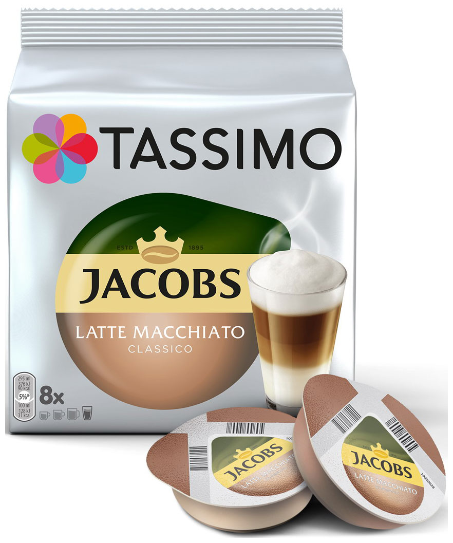 Кофе капсульный Tassimo Латте Макиато Классико кофе капсульный tassimo кофе в капсулах tassimo jacobs espresso classico 16 капс