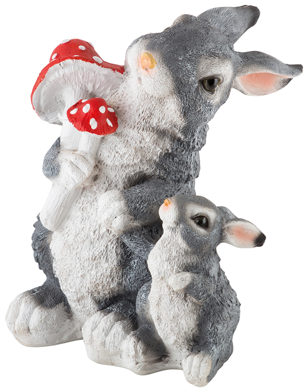 Изображение товара Фигурка садовая Park Зайцы с грибами 169370