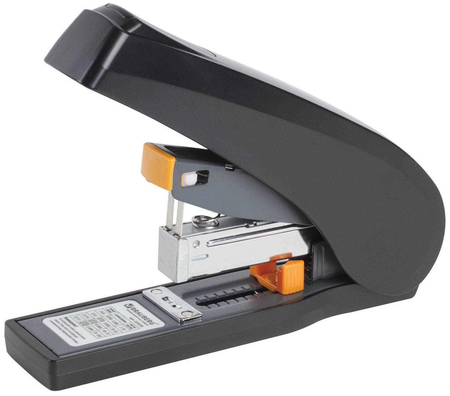 Изображение товара Степлер ручной Brauberg ЭНЕРГОСБЕРЕГАЮЩИЙ МОЩНЫЙ №24/6-23/13 "Easy Press", до 100 листов, БЕЗ УСИЛИЙ, 224350