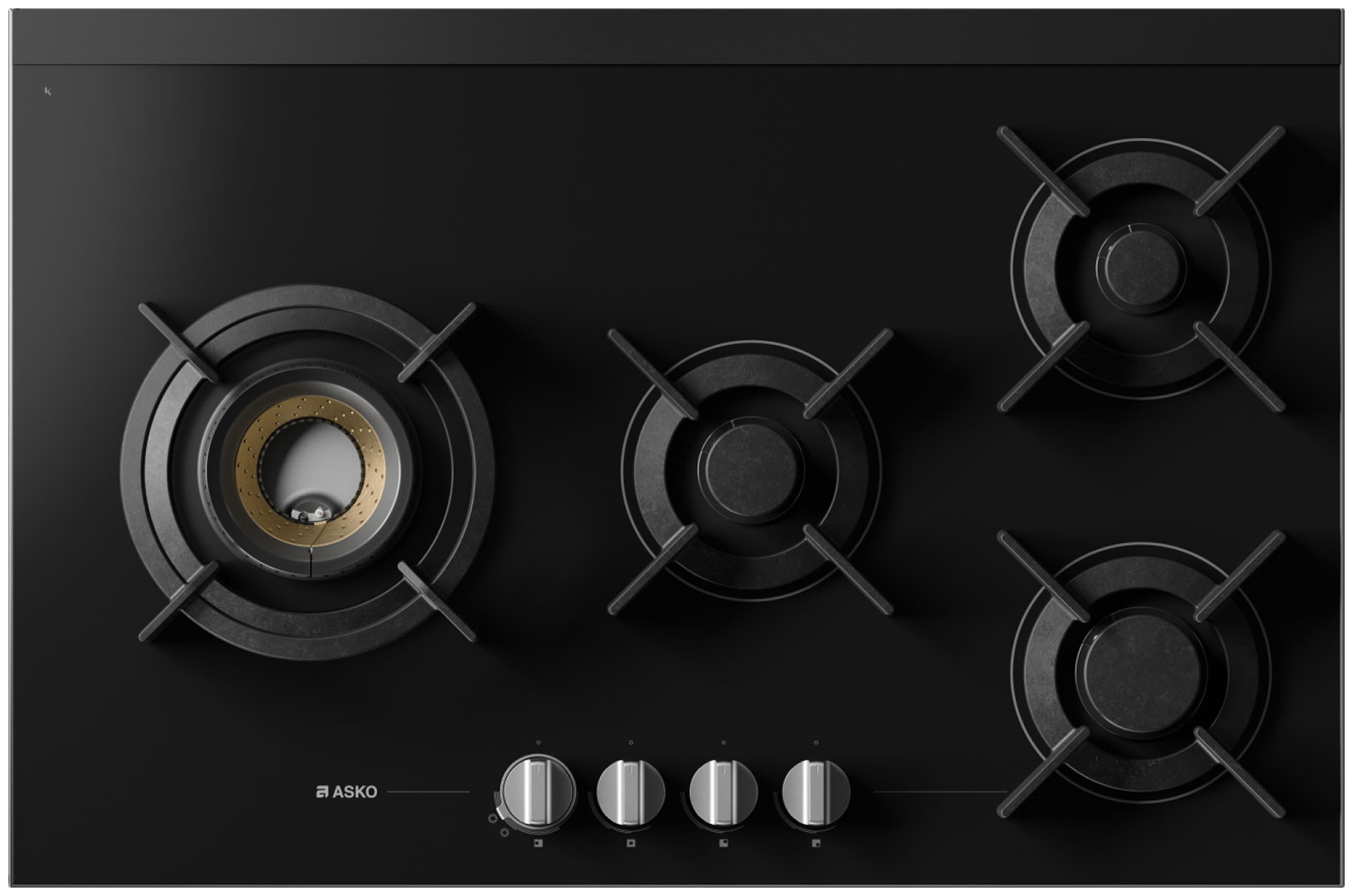 Изображение товара Газовая варочная панель Asko HG8843BGB1 с 4 конфорками и стеклокерамической поверхностью