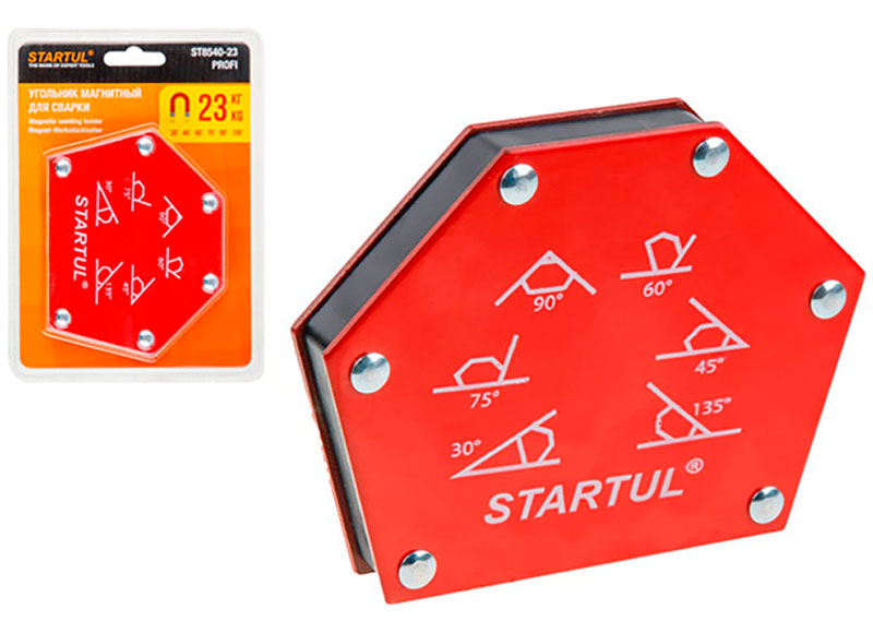 Изображение товара Угольник магнитный для сварки Startul PROFI, 23 кг, (ST8540-23) (струбцина магнитная)