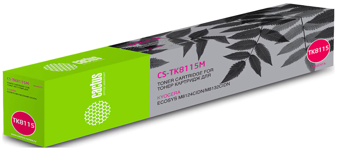 Изображение товара Тонер-картридж Cactus для Kyocera Mita Ecosys M8124cidn/M8130cidn, пурпурный, ресурс 6000 страниц (CS-TK8115M)