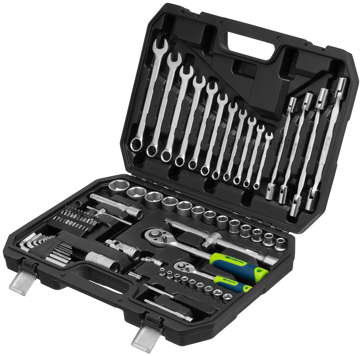 Изображение товара Набор головок и ключей Сибртех 89 предметов 1/2 и 1/4