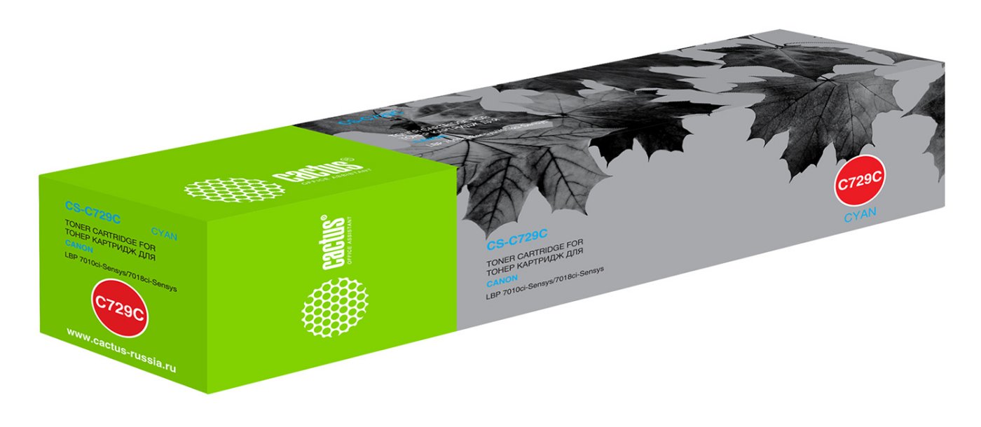 Изображение товара Картридж лазерный Cactus CS-C729C 729 C голубой для Canon LBP-7010C 7018C 1000 страниц
