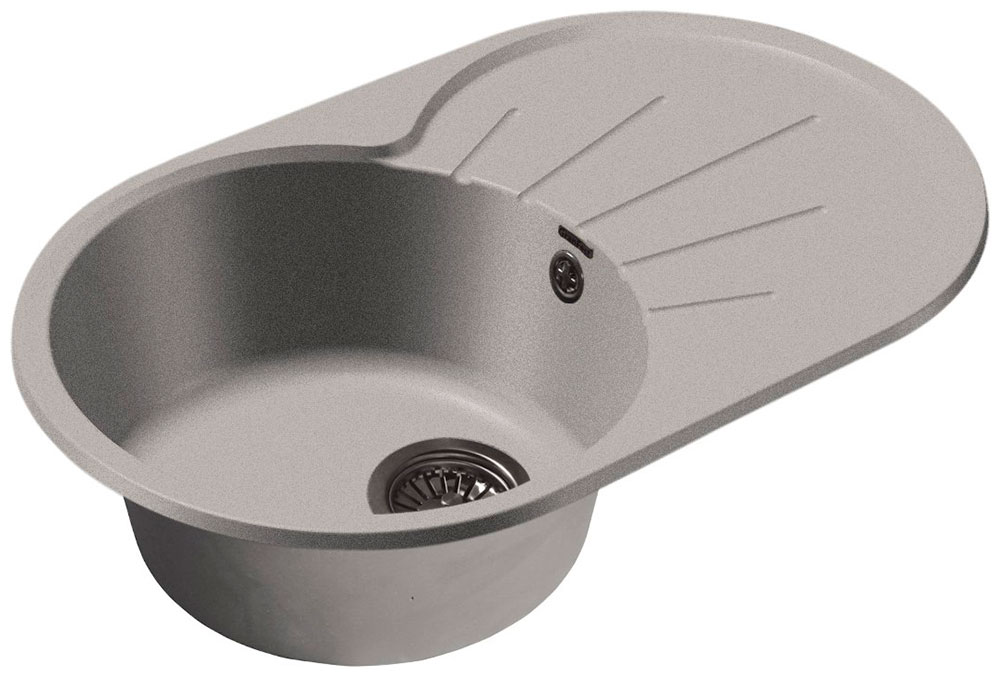 

Кухонная мойка GranFest RONDO 750L 1-чаша+крыло, 750x460 мм, серый (R-750L серый)
