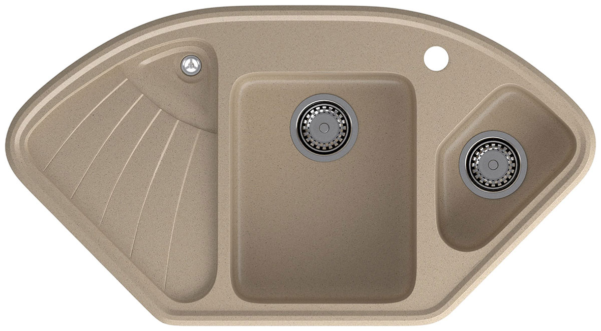 Изображение товара Кухонная мойка GranFest CORNER 1040E угловая, 1039*560 мм (C-1040E песочный)
