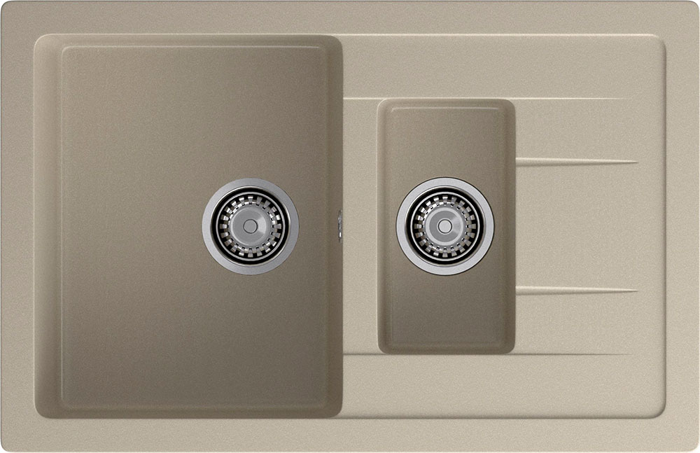 

Кухонная мойка GranFest QUADRO 775KL, 1,5-чаши+крыло, 765*495 мм, топаз (Q-775KL топаз)