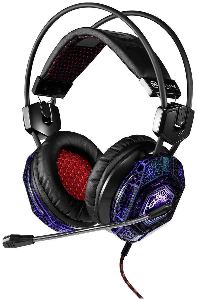 Изображение товара Наушники игровое с микрофоном Oklick HS-L500G Toxic черные с подсветкой