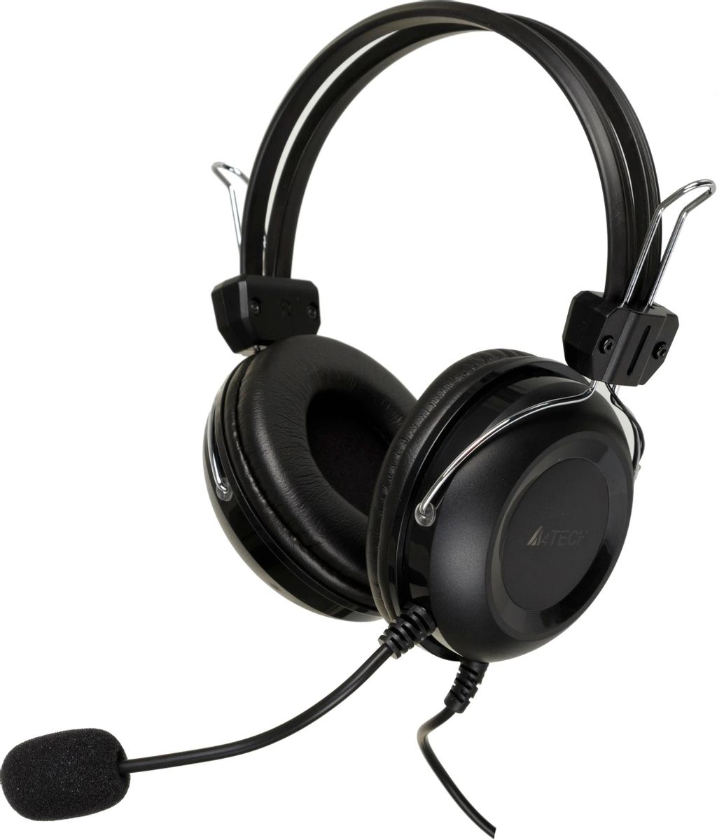 

Компьютерная гарнитура A4Tech HU-35, черный, 2 м, накладные, USB (HU-35 Black)