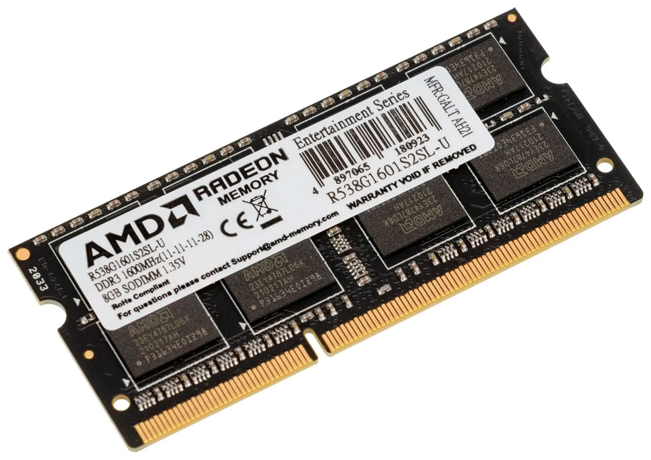 Изображение товара Оперативная память AMD SO-DIMM DDR3L 8Gb 1600MHz R538G1601S2SL-U