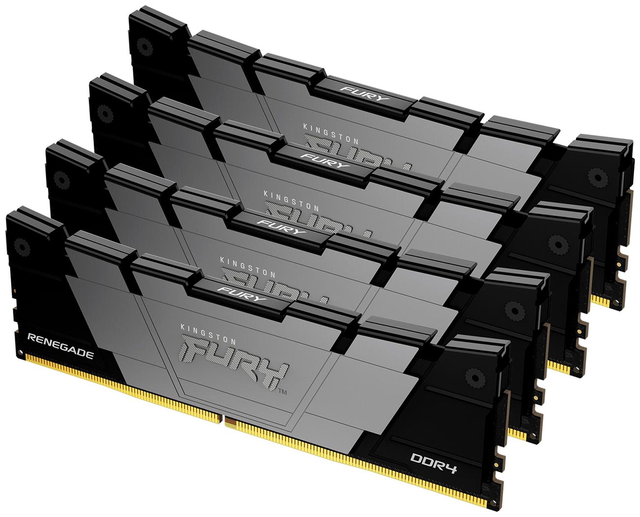 

Оперативная память Kingston DDR4 32Gb (4x8Gb) 3600MHz FURY Renegade Black (KF436C16RB2K4/32), Черный/серый