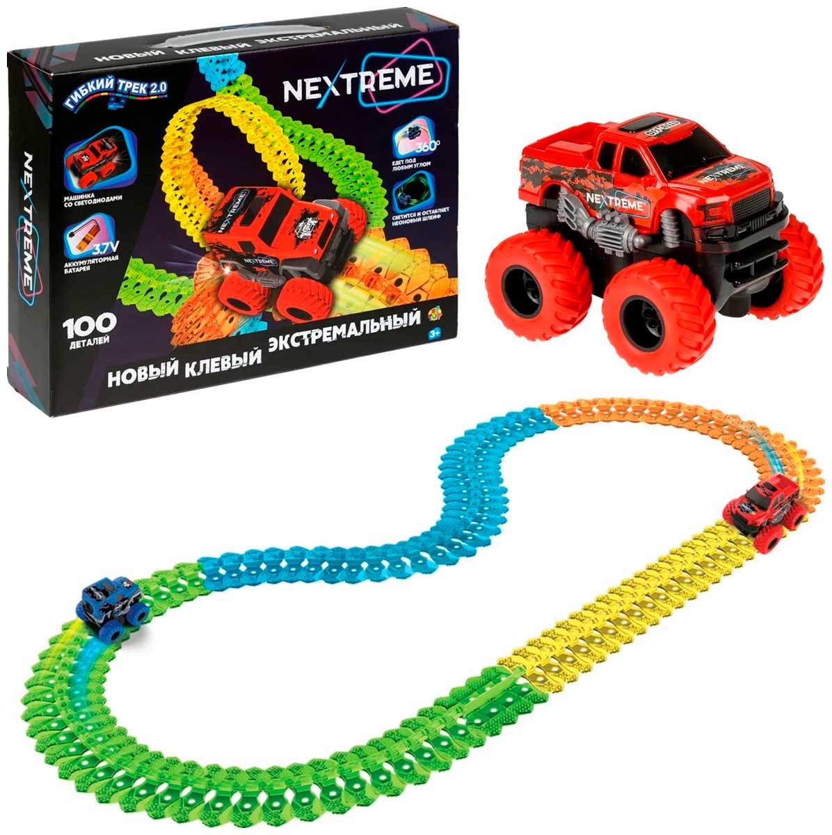 Изображение товара Гибкий трассировочный деревянный автотрек Toy NEXTREME с светящейся машинкой Изображение товара Гибкий трассировочный деревянный автотрек Toy NEXTREME с светящейся машинкой