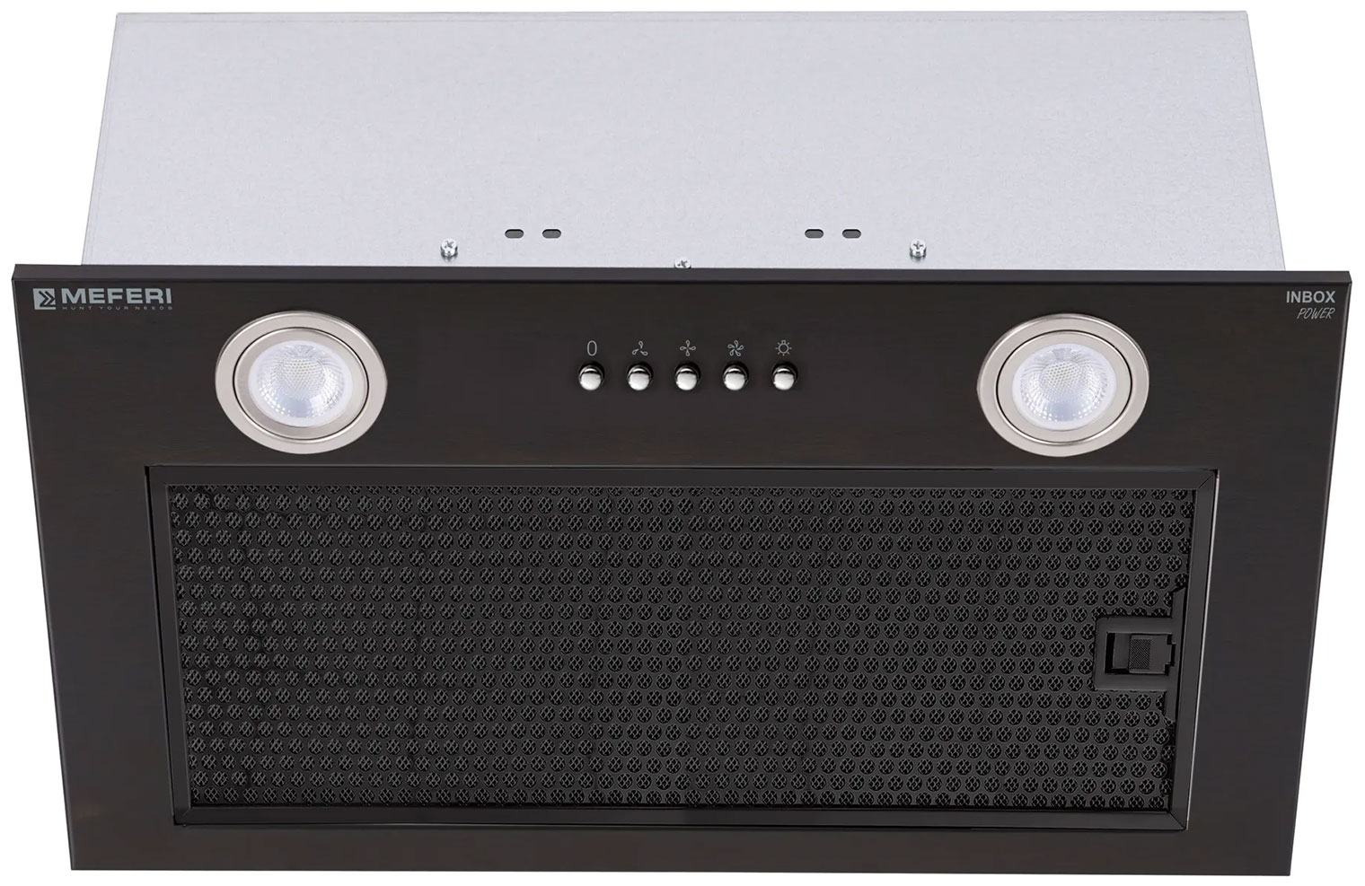 Изображение товара Вытяжка кухонная Meferi INBOX52BK POWER с механическим управлением и LED освещением