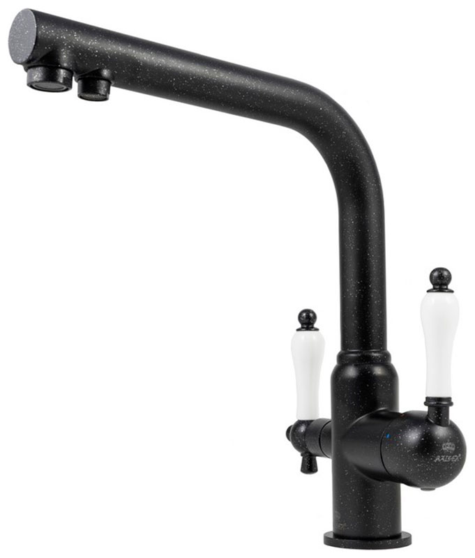 Изображение товара Смеситель Kaiser Vincent черный мрамор однорычажный для кухни с фильтром