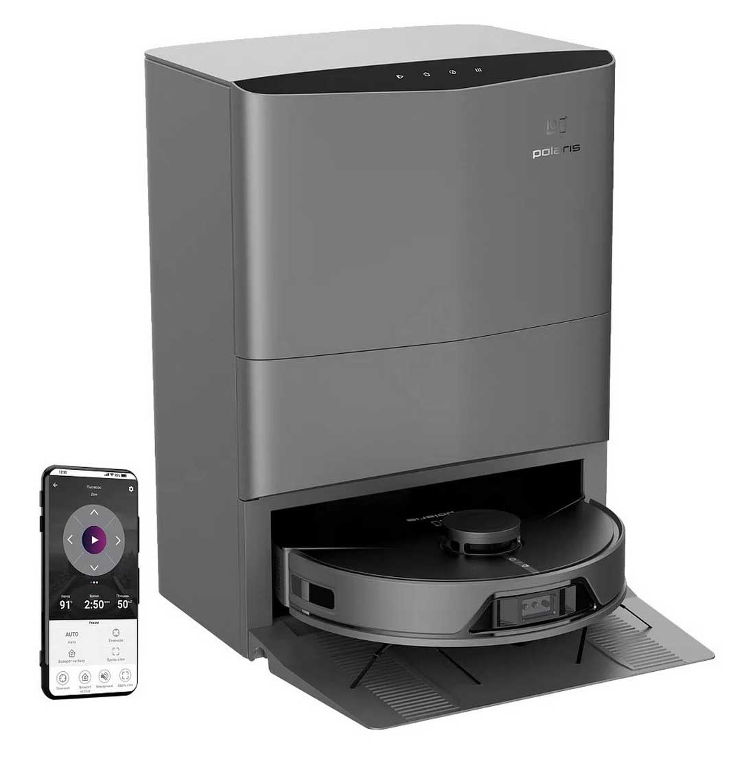 Изображение товара Робот-пылесос Polaris PVCRAC 7750 WIFI IQ Home графитовый