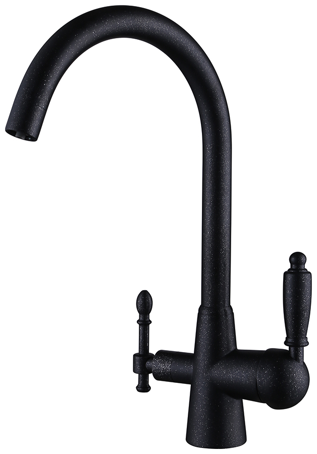 Изображение товара Кухонный смеситель Kaiser Vincent с поворотным изливом и фильтром Черный мрамор